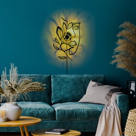 Opviq Lámpara de pared Flower Faced negra